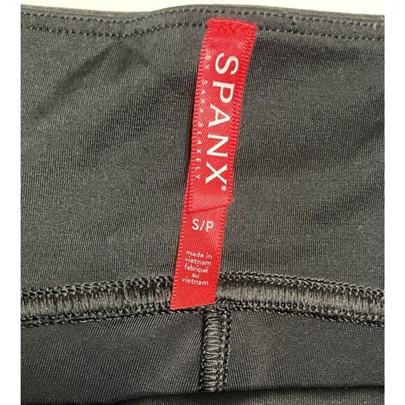 Spanx Small Faux Leather Moto Quilted Leggings Black Womens S - Picture 3 of 8